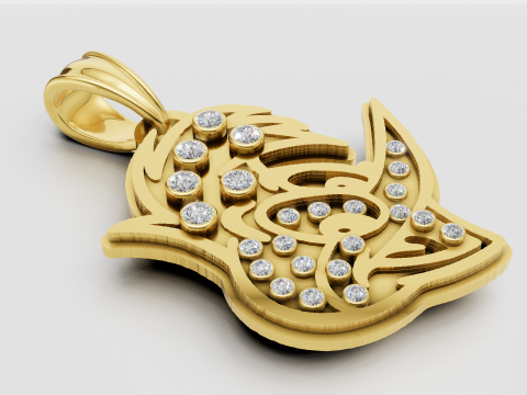 Gold Pendant 3D Print Model