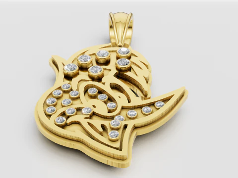 Gold Pendant 3D Print Model