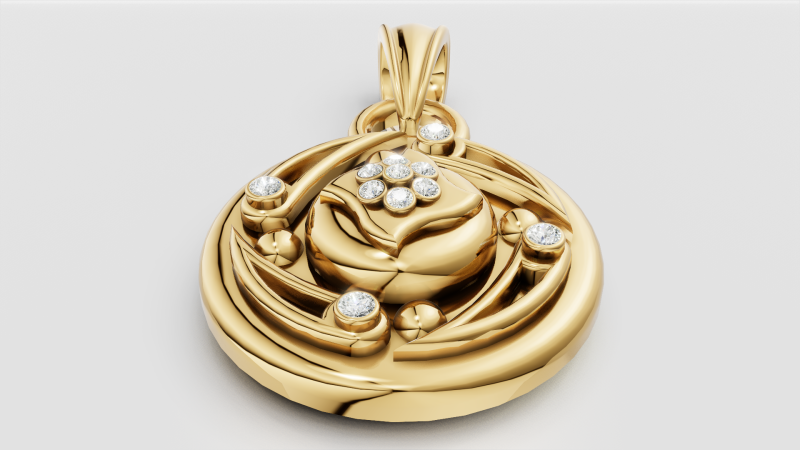 Gold Pendant design 3D printmodel .c4d .max .obj .3ds .fbx .stl .blend