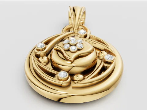 Дизайн золотого кулона 3D Принт Модель