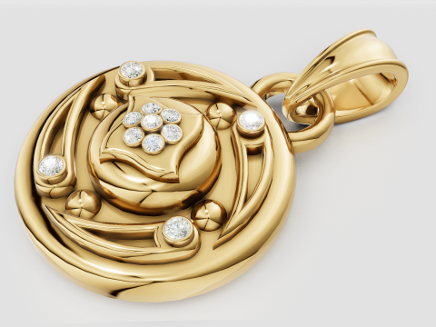 Gold Pendant design 3D printmodel