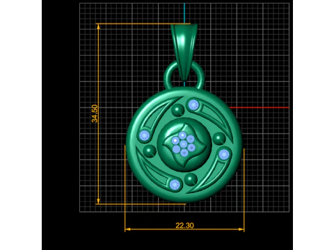 Gold Pendant design 3D Print Model