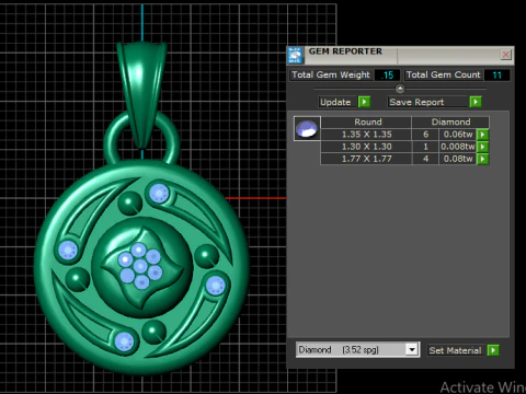 Gold Pendant design 3D Print Model