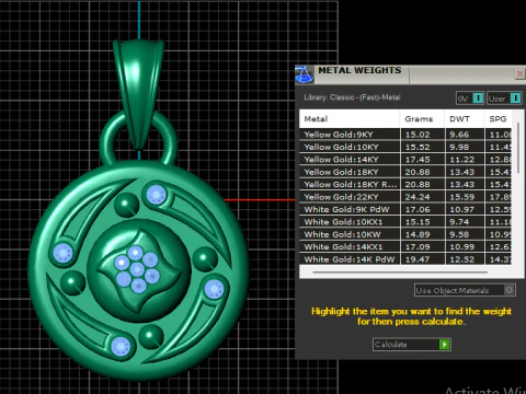 Gold Pendant design 3D Print Model