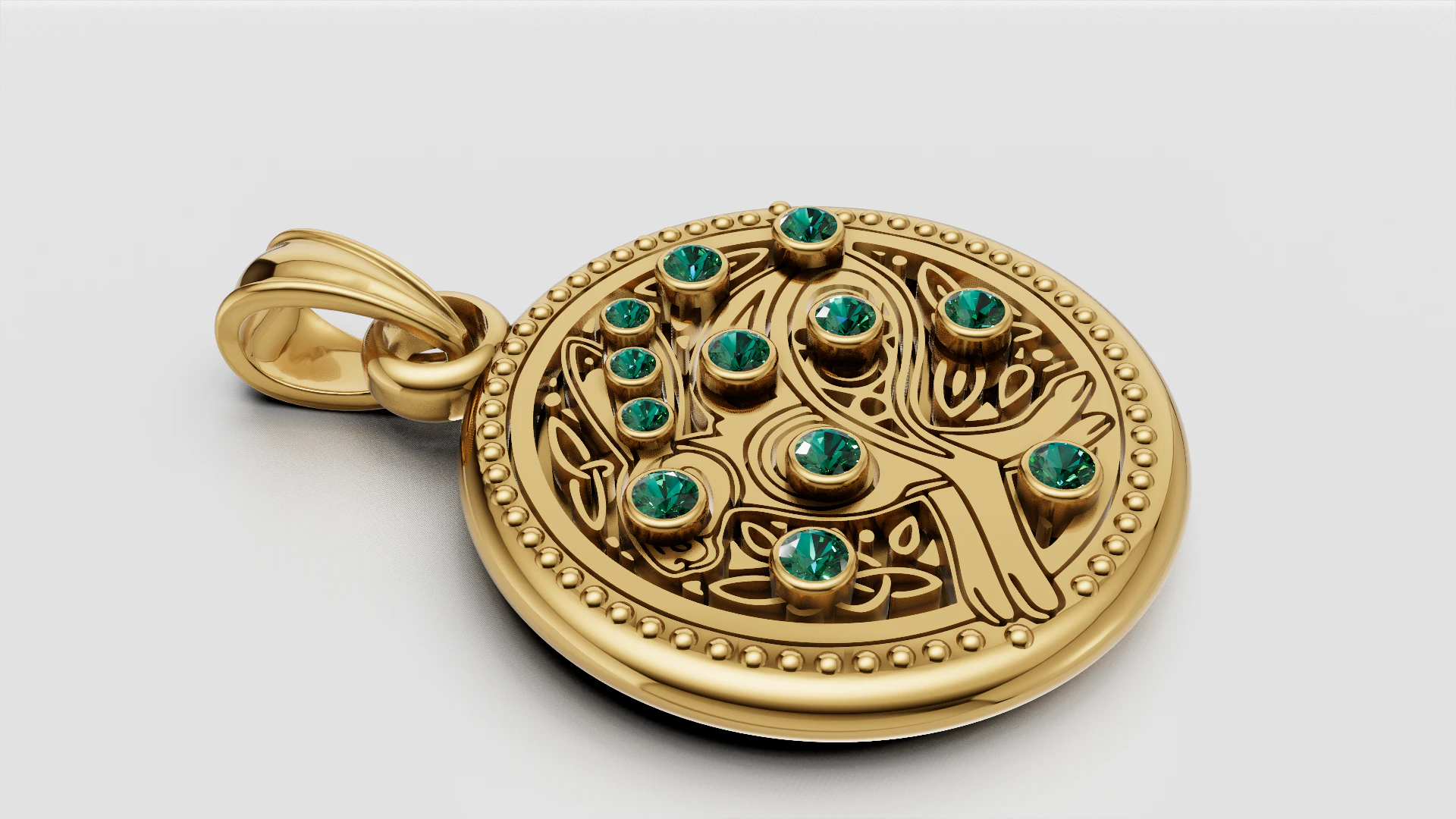 Tree Of Life Pendant 3D Print Model .c4d .max .obj .3ds .fbx .stl .blend