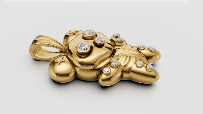 Bear Pendant 3D 打印模型 .c4d .max .obj .3ds .fbx .stl .blend 