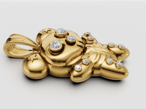 Bear Pendant 3D Print Model