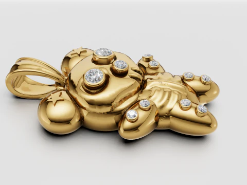 Bear Pendant 3D Print Model