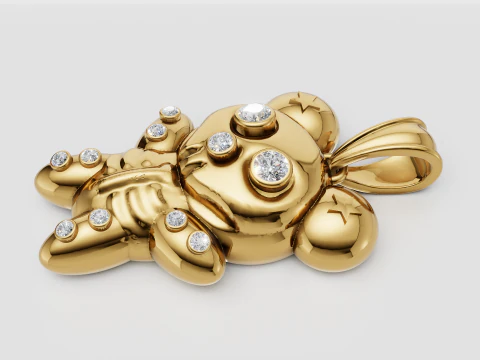 Bear Pendant 3D Print Model
