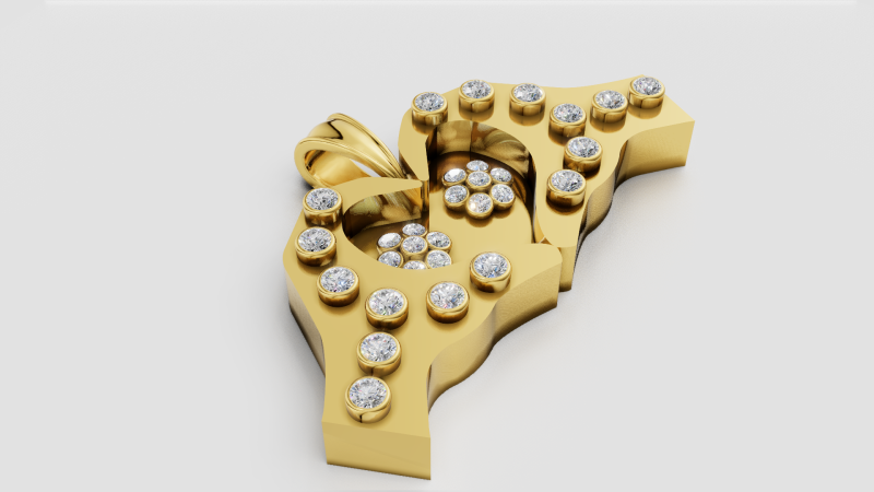 Heart Pendant 3Dプリントモデル .c4d .max .obj .3ds .fbx .stl .blend