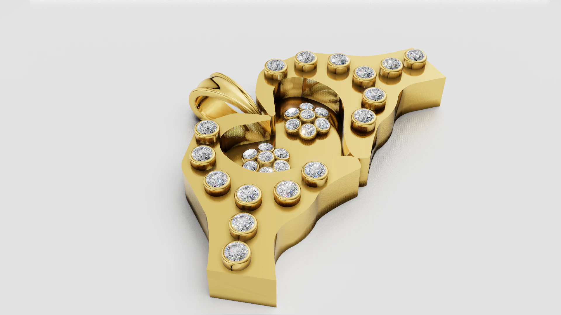 Heart Pendant 3D Print Model .c4d .max .obj .3ds .fbx .stl .blend 