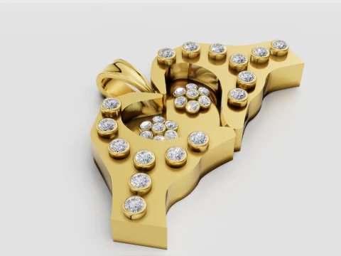 Heart Pendant 3D Print Model