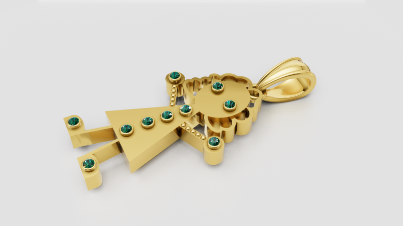 Girl Pendant Modello di stampa 3D .c4d .max .obj .3ds .fbx .stl .blend