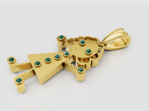 Girl Pendant Modello di stampa 3D
