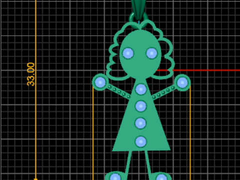 Girl Pendant Modello di stampa 3D