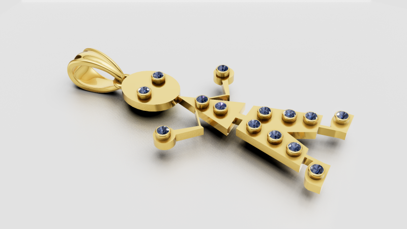Boy Pendant Model Cetak 3D .c4d .max .obj .3ds .fbx .stl .blend 
