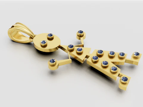 男孩吊坠 3D 打印模型