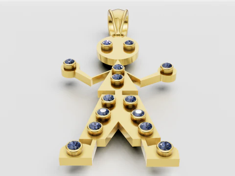 Boy Pendant 3D Print Model