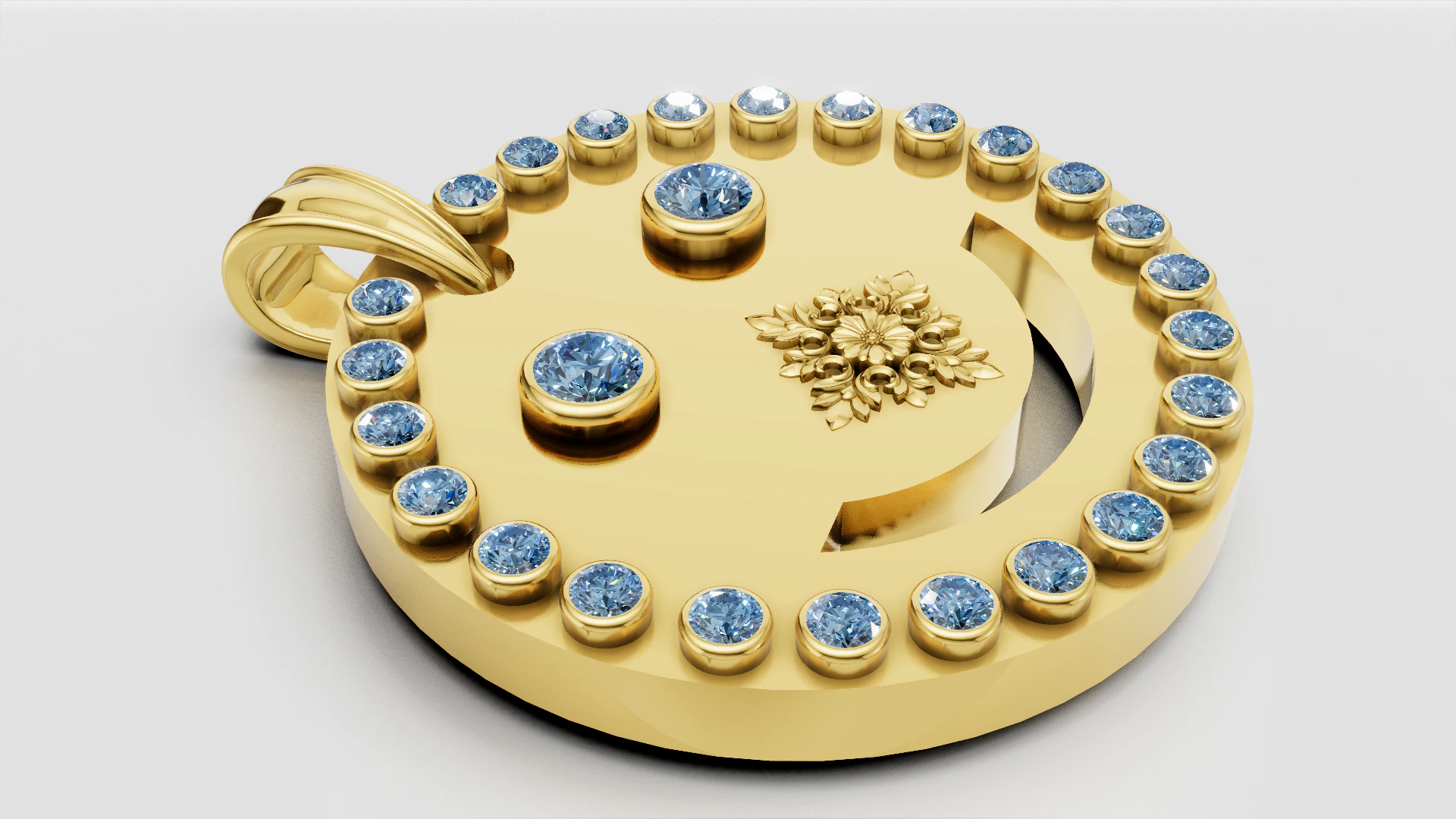 Smiley Pendant 3D Print Model .c4d .max .obj .3ds .fbx .stl .blend 