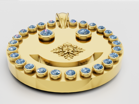Smiley Pendant Model Cetak 3D