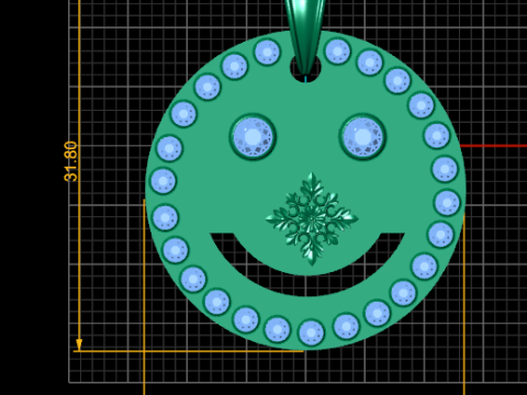 Smiley Pendant Model Cetak 3D