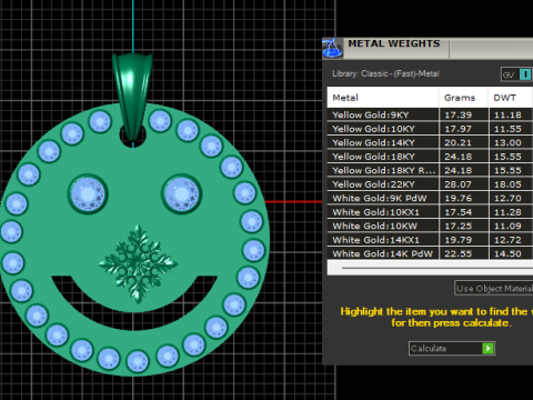 Smiley Pendant Model Cetak 3D