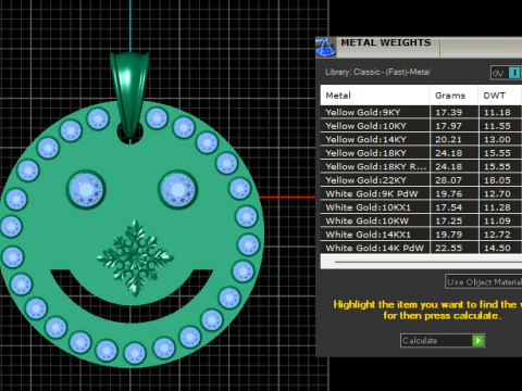 Smiley Pendant 3D Print Model