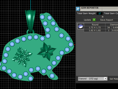 Rabbit Pendant 3D Print Model