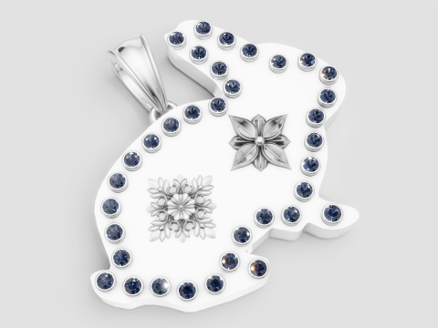 Rabbit Pendant 3D Print Model