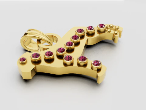 개 펜던트 3D 프린트 모델