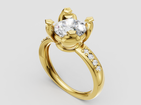 Diamond Ring design Modèles 3D en vedette