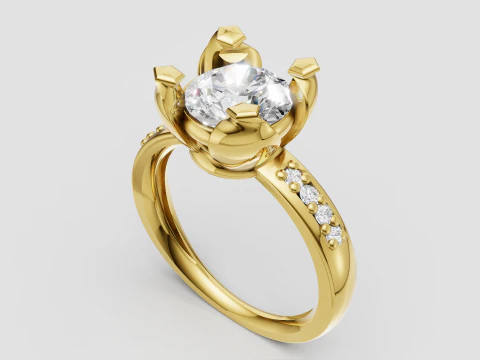 Diamond Ring design 3D Print Model