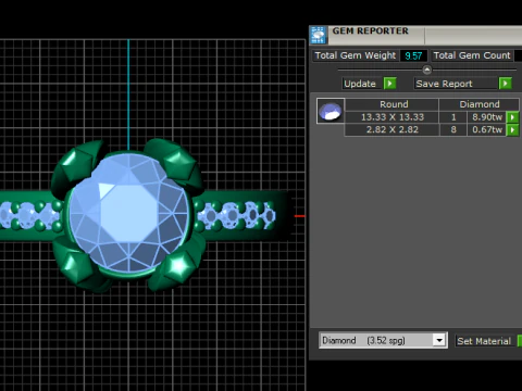 Diamond Ring design 3D Print Model