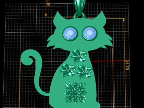 Cat pendant 3D Print Model