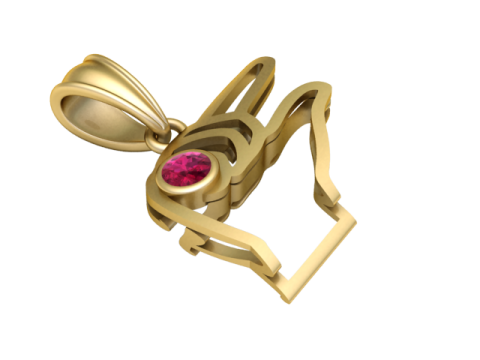 Gold Pendant 3D Print Model