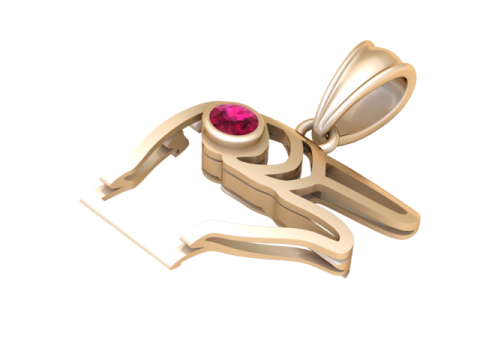 Gold Pendant 3D Print Model