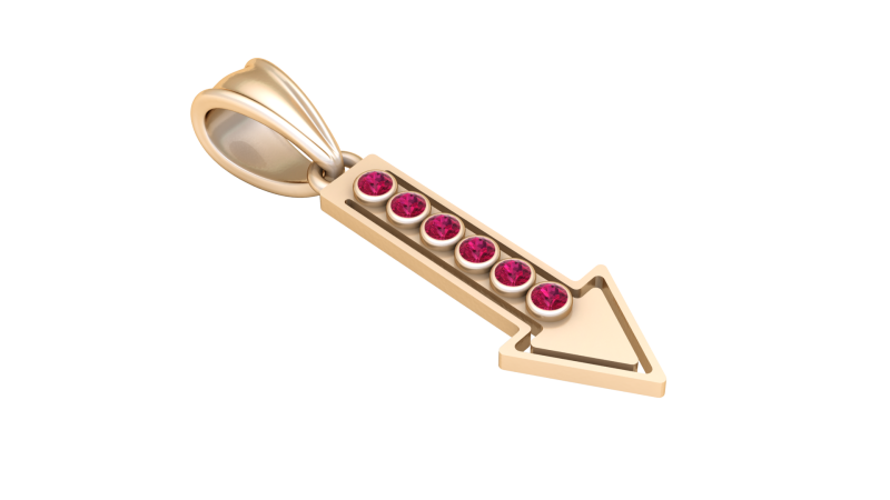 Arrow Pendant 3D Print Model .c4d .max .obj .3ds .fbx .stl .blend