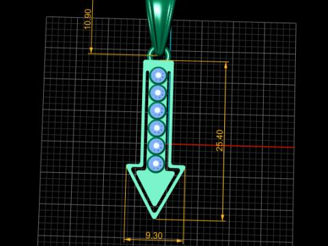 Arrow Pendant 3D Print Model