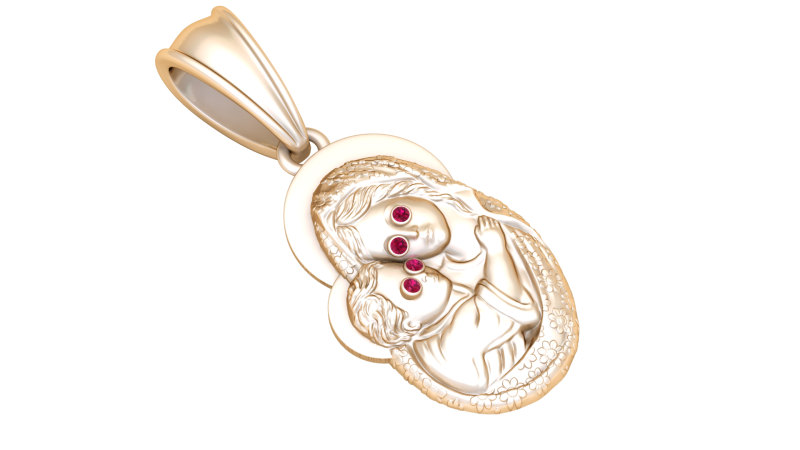 Religious Pendant 3D Baskı Modeli .c4d .max .obj .3ds .fbx .stl .blend 