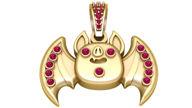 Bat Pendant 3D Baskı Modeli .c4d .max .obj .3ds .fbx .stl .blend 