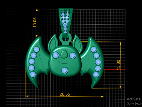 Bat Pendant 3D Baskı Modeli