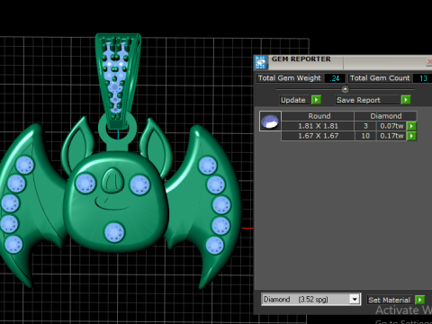Bat Pendant 3D Baskı Modeli