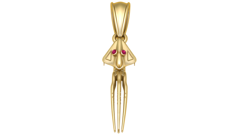 Squid Pendant 3D Принт Модель .c4d .max .obj .3ds .fbx .stl .blend 