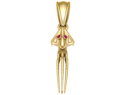 Squid Pendant 3D Print Model