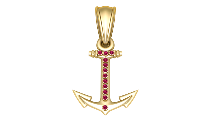 Anchor Pendant Model Cetak 3D .c4d .max .obj .3ds .fbx .stl .blend