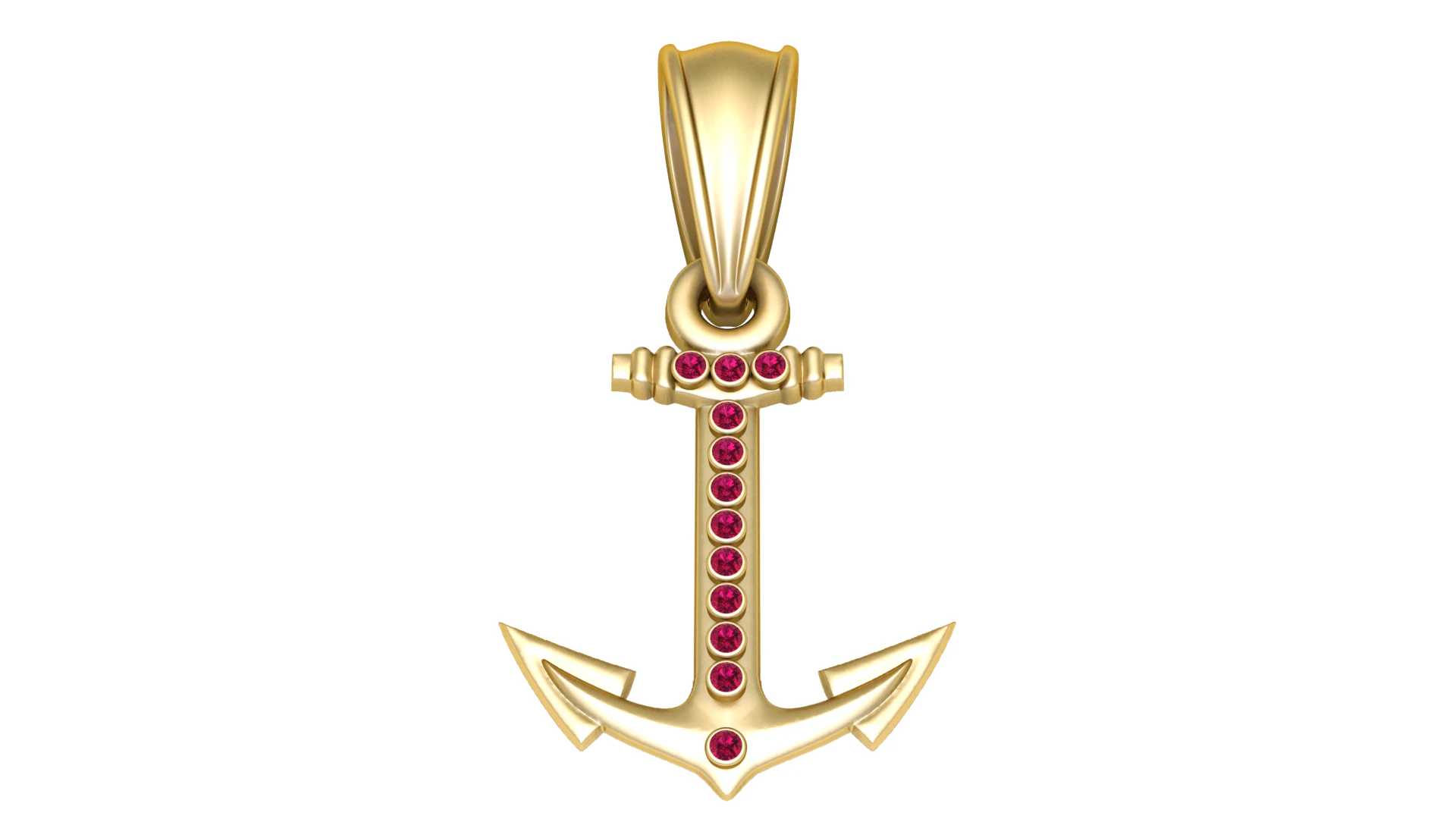 Anchor Pendant 3D Print Model .c4d .max .obj .3ds .fbx .stl .blend