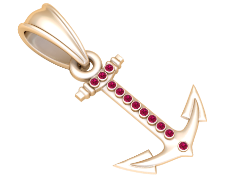 Anchor Pendant Model Cetak 3D