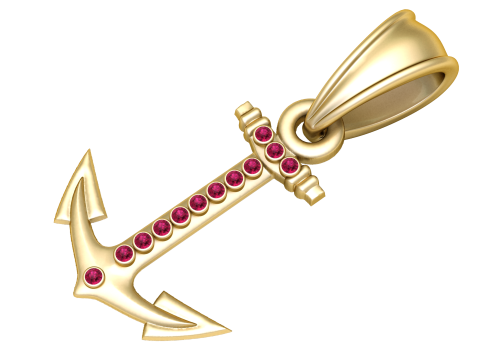 Anchor Pendant Model Cetak 3D