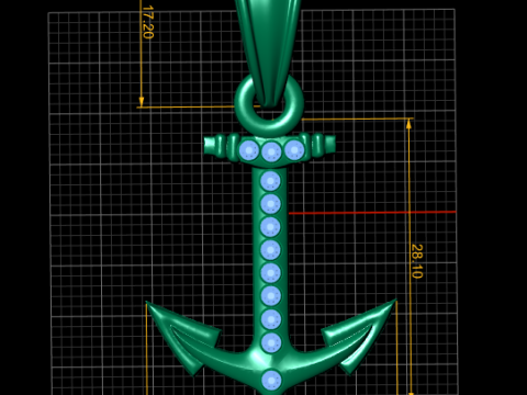 Anchor Pendant Model Cetak 3D