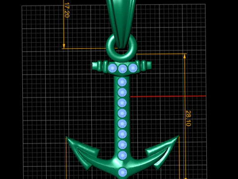 Anchor Pendant 3D Print Model